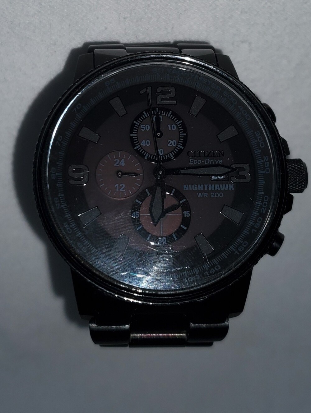 Citizen Eco-Drive Nighthawk Black Chronograph Watch